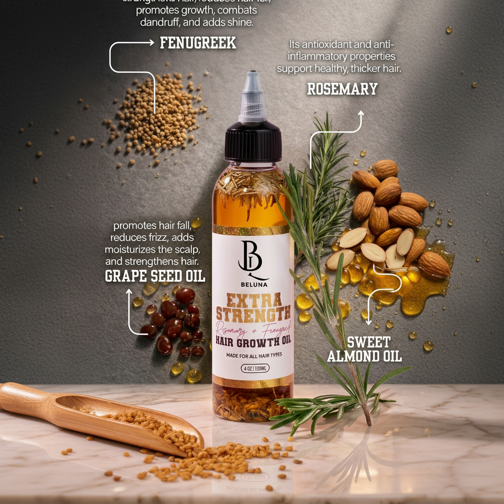 Rosemary + Fenugreek Hair Growth Oil – Strengthening Scalp Serum